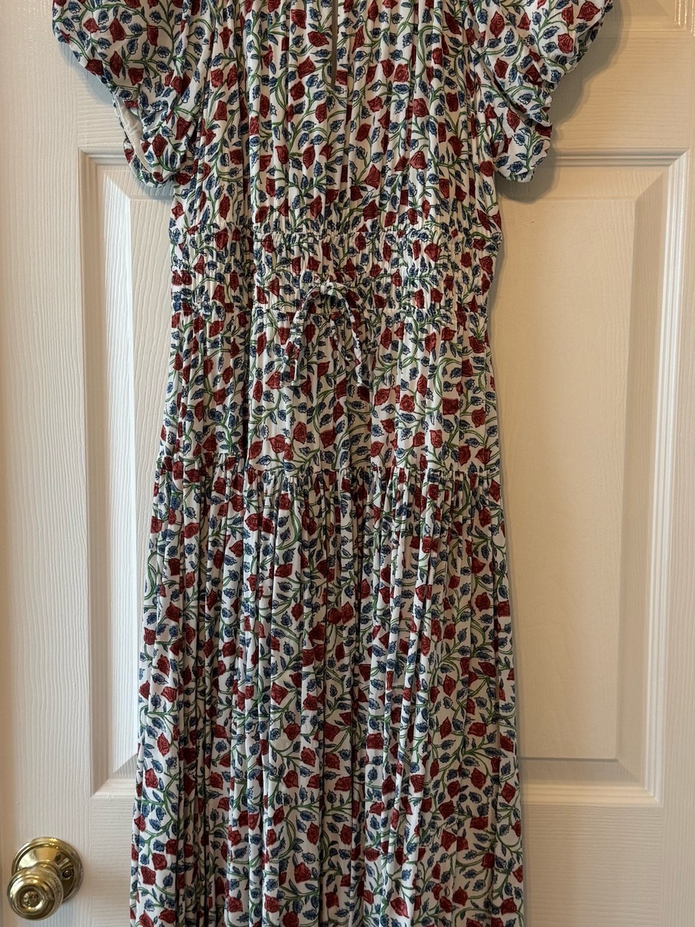 J. Crew Elena puff-sleeve dress in floral crepe de chine - Picture 2 of 4
